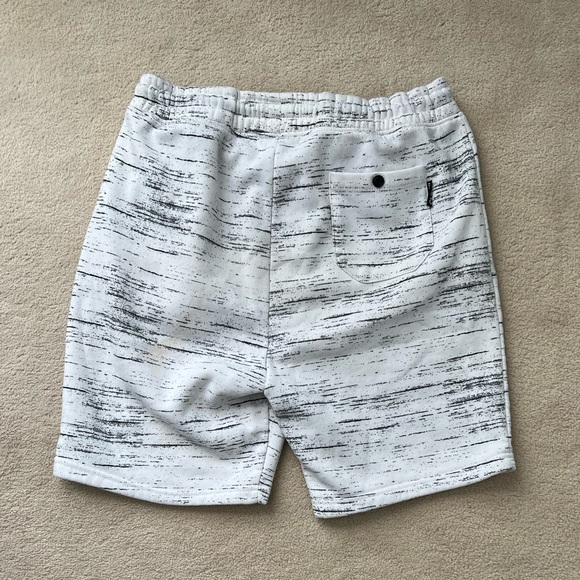 Brooklyn Cloth White Print Space Dyed Fleece Shorts - Picture 4 of 4